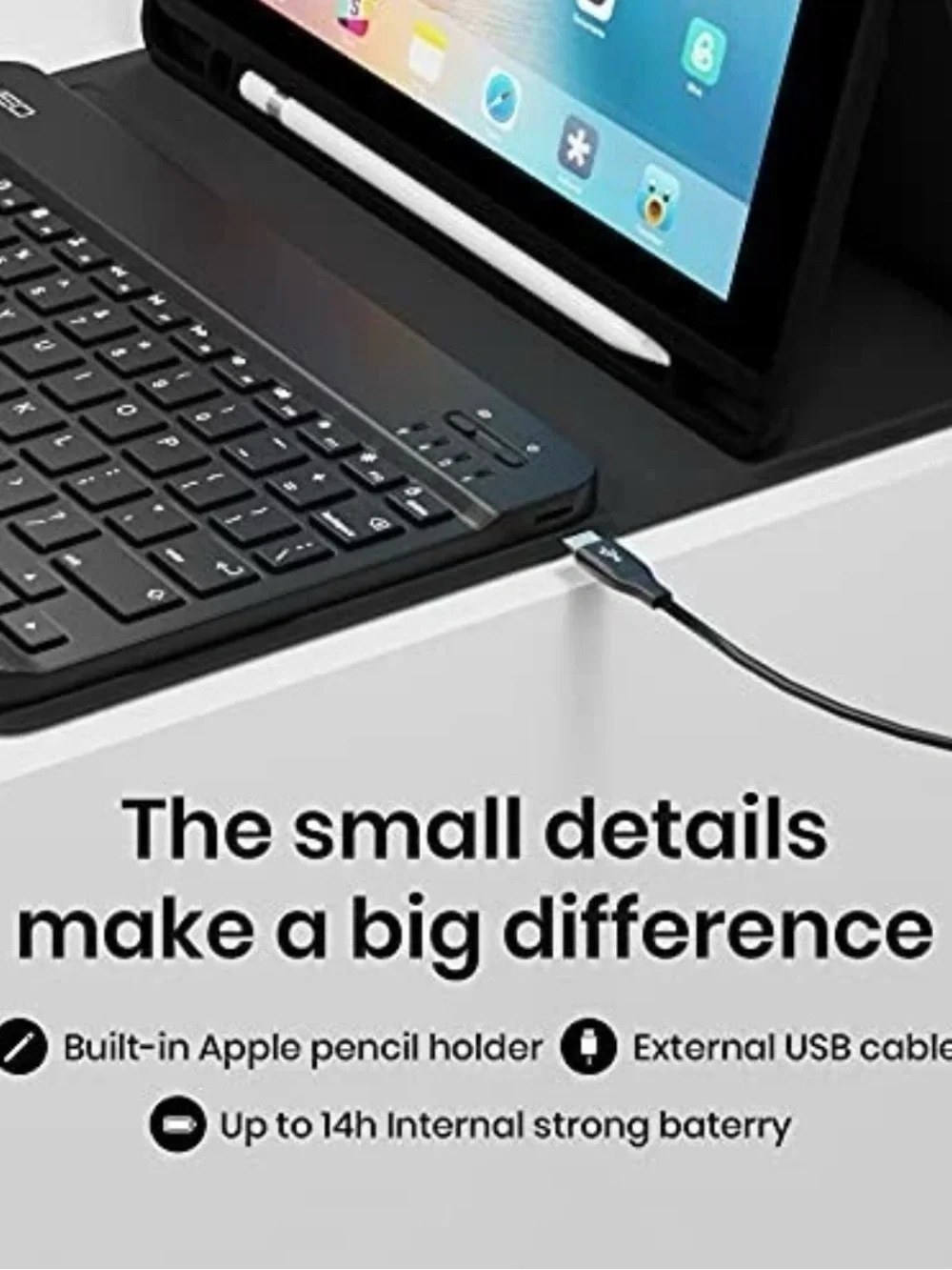 EVEO iPad Keyboard Case 10.2''- Dark Blue-NIB